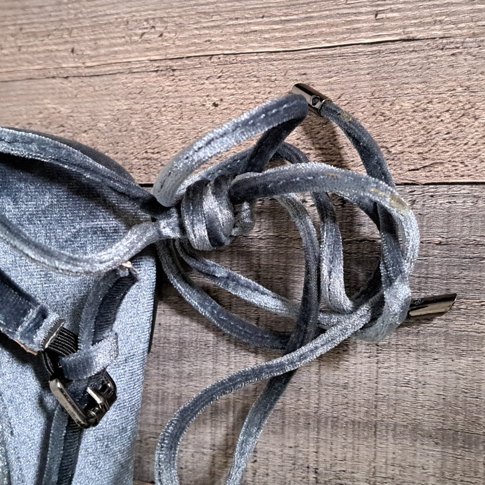 Yoki Shoes Urban Velvet Lace Up Flats Gray - Picture 4 of 11